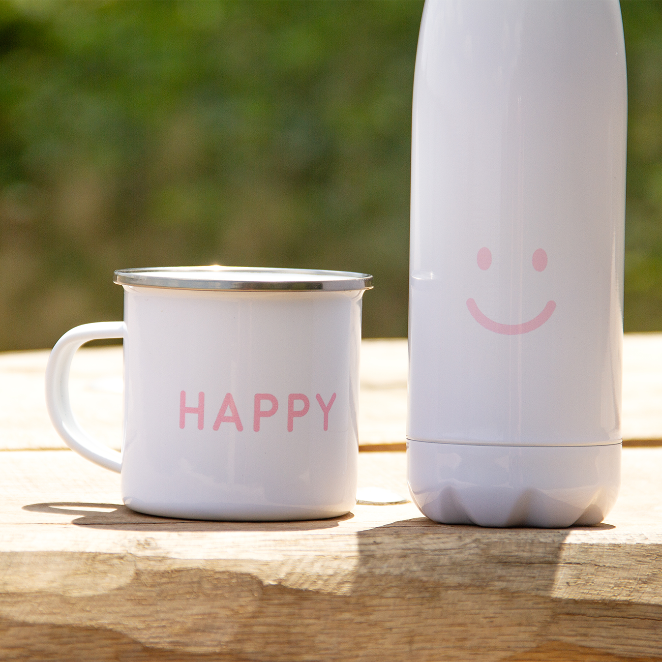 HAPPY MIND Emaille-Tasse